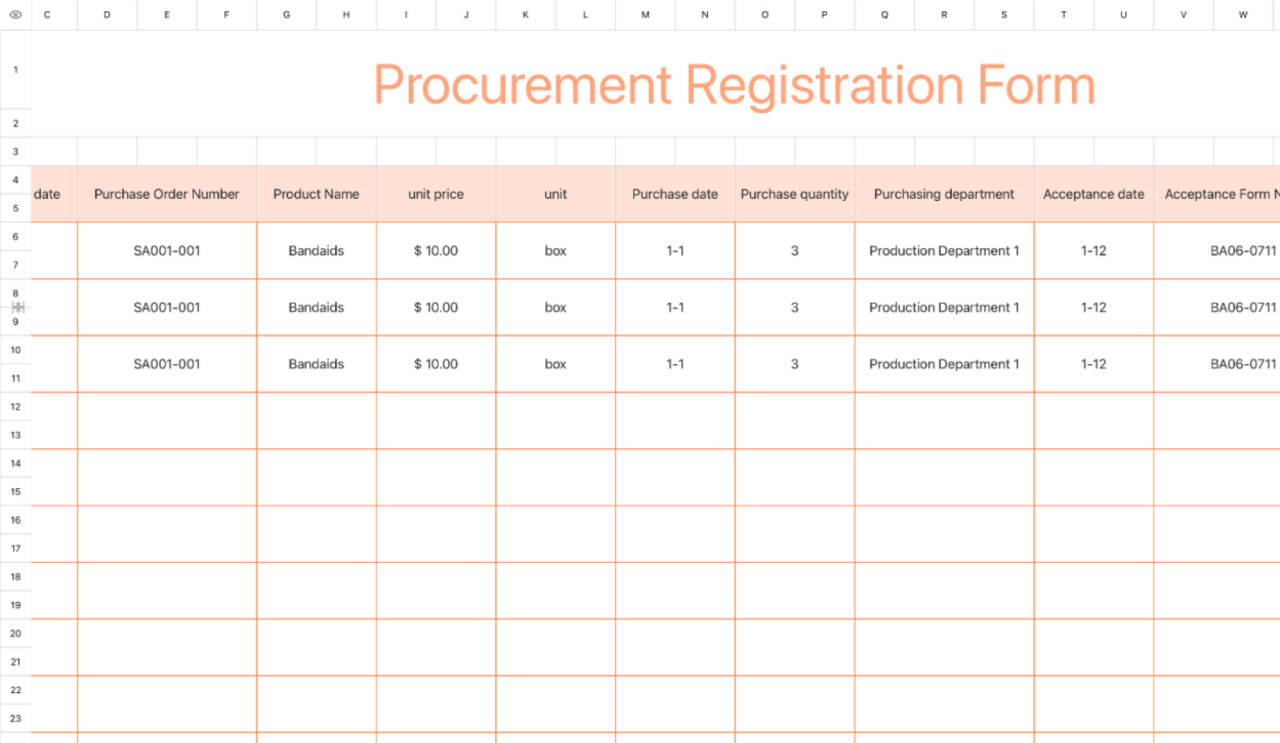 Procurement Registration Form
